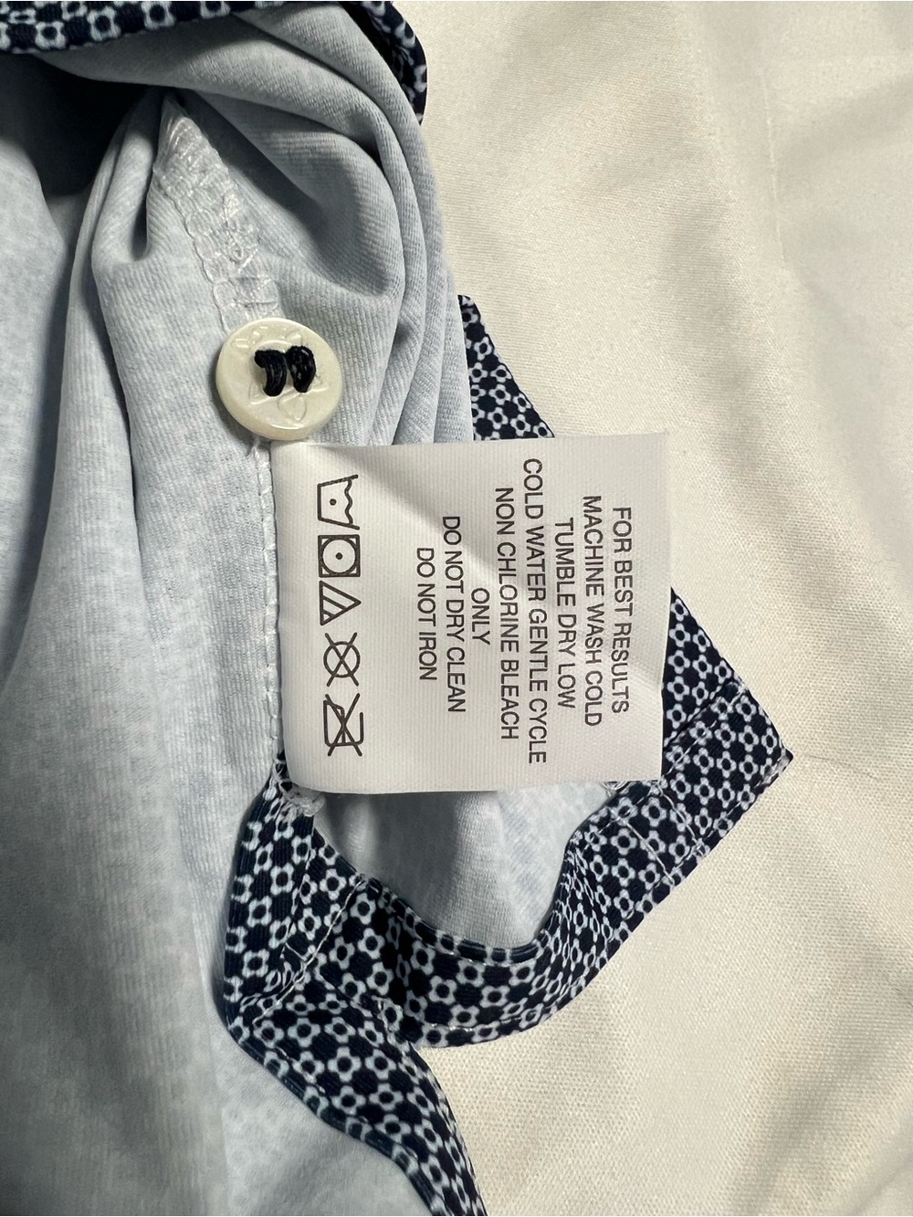 Performance Navy Micro-Pattern Golf Polo - Picture 6 of 9